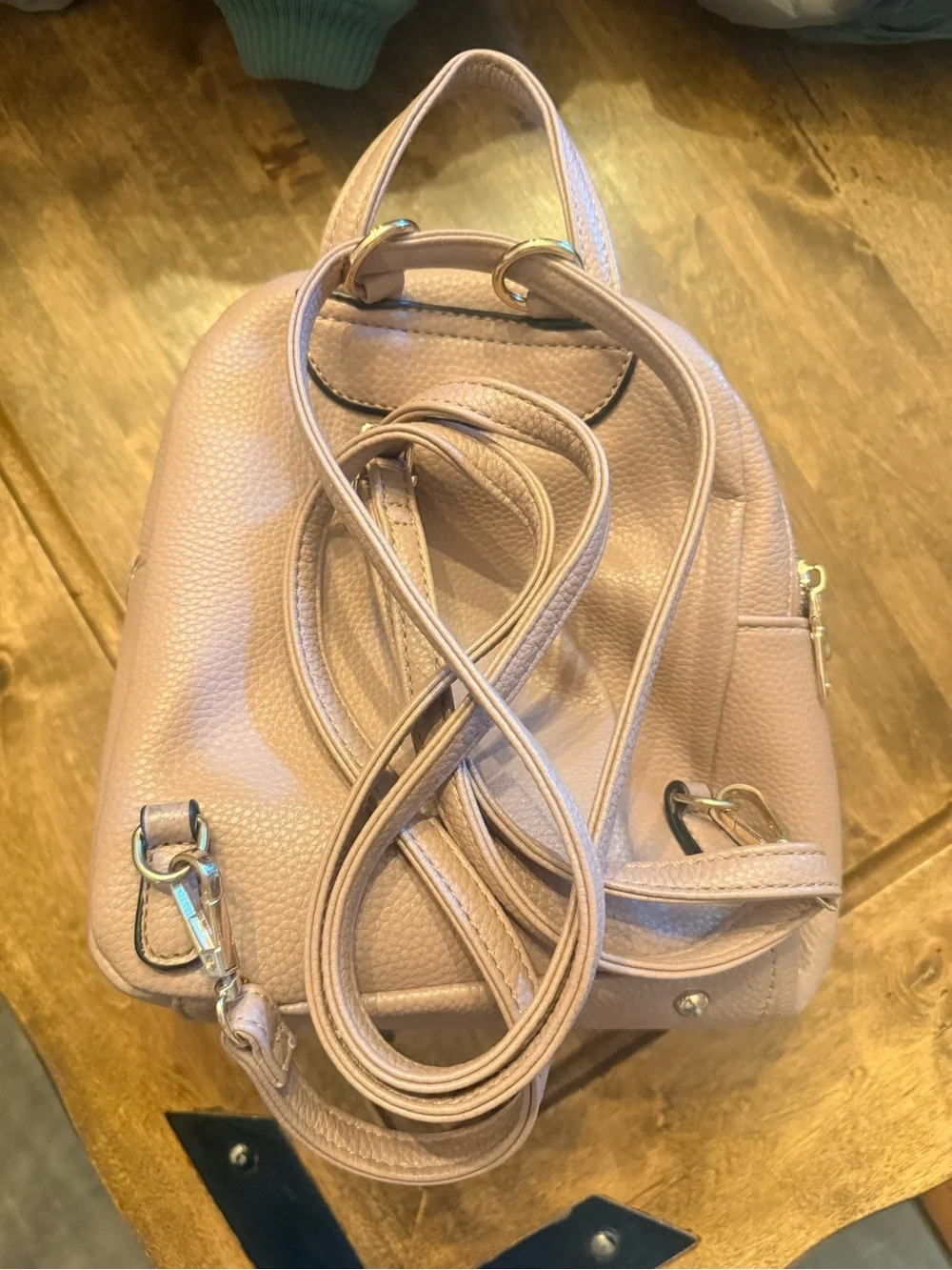 Women’s Mini Backpack - Blush Pink Faux Leather